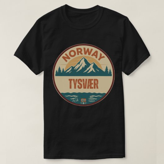 Tysvær, ノルウェー Norway Tシャツ (デザイン正面)