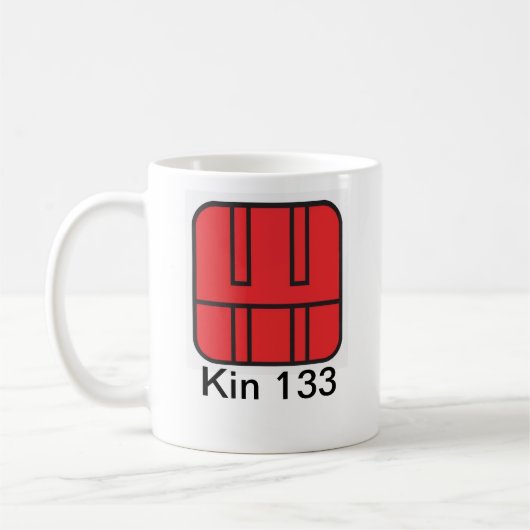 Tzolkin Caminhante do Ceu Vermelho Kin 133 コーヒーマグカップ (左)