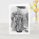 Tz'u中国、c.1の彼の(1835-1908年の)皇太后 カード (黄色い花)