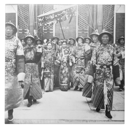 Tz'U Hsi (1835-1908年の)皇太后oのポートレート タイル (正面)