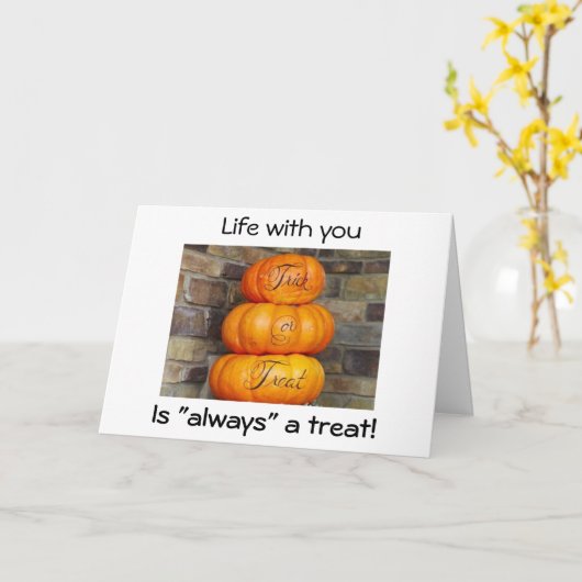 Uとの生活はハロウィーンのトリートショーUである カード (黄色い花)