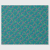 Uの一突き色のクリスマスの休日のキャンディ・ケーン ラッピングペーパー (フラット)