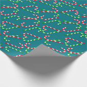 Uの一突き色のクリスマスの休日のキャンディ・ケーン ラッピングペーパー (角)