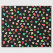 Uの一突き色のクリスマスの休日のクッキー ラッピングペーパー (フラット)