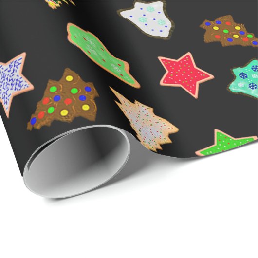 Uの一突き色のクリスマスの休日のクッキー ラッピングペーパー (ロールコーナー)