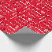 Uの一突き色のパーソナライズで白い雪片w/Name ラッピングペーパー (角)