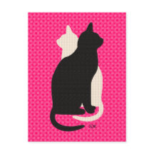 Uの一突き色の幸運の白黒の子猫のCatzのデュオ