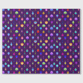 Uの一突き色の水晶クリスマスツリーのオーナメント ラッピングペーパー (フラット)