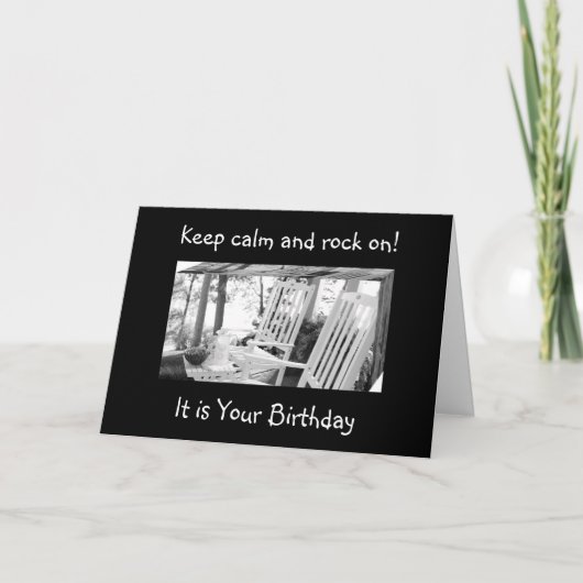 Uの岩か岩か回転か=誕生日の願い カード (正面)