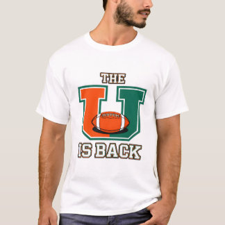Uの復活 オレンジとグリーンのカレッジフットボール ファ Tシャツ