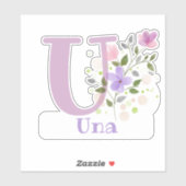 Uの文字で「Una」と名付けるカットアウトステッカー シール (シート)