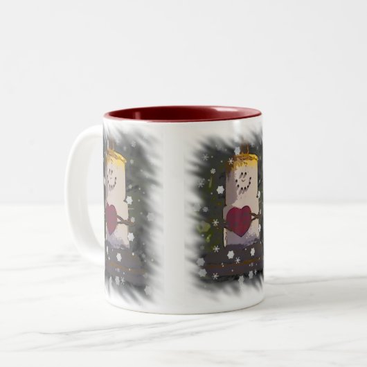 Uの雪だるまのマグのためのS'Mores Iの焼跡 ツートーンマグカップ (正面左)