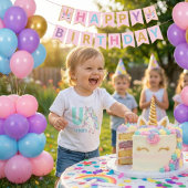 Uはユニコーン - かわいい虹色ユニコーンアルファベット トドラーTシャツ