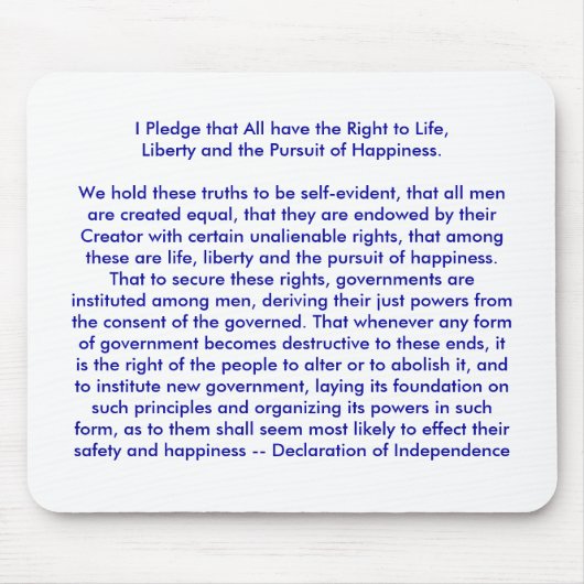 !!! Uは独立宣言を作成します マウスパッド (正面)