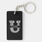 Uイニシャルパーソナライズされたシルバーモノグラムあなたの名前 キーホルダー (裏面)