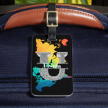 Uイニシャルパーソナライズされたシルバーモノグラムあなたの名前