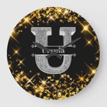 Uイニシャルパーソナライズされたシルバーモノグラムあなたの名前