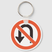 Uターン標識トラフィック安全道路記号 キーホルダー (正面)