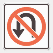Uターン標識トラフィック安全道路記号 スクエアシール (正面)