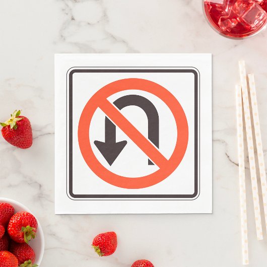 Uターン標識トラフィック安全道路記号 スタンダードランチョンナプキン