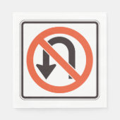 Uターン標識トラフィック安全道路記号 スタンダードランチョンナプキン (正面)