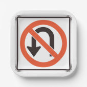 Uターン標識トラフィック安全道路記号 ペーパープレート (正面)