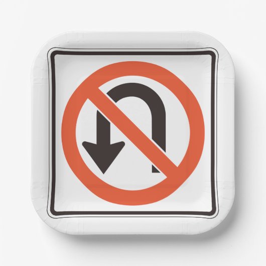 Uターン標識トラフィック安全道路記号 ペーパープレート (正面)