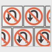 Uターン標識トラフィック安全道路記号 ラッピングペーパー (フラット)