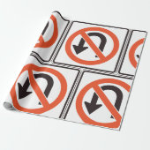 Uターン標識トラフィック安全道路記号 ラッピングペーパー (アンロールド)