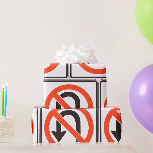 Uターン標識トラフィック安全道路記号 ラッピングペーパー