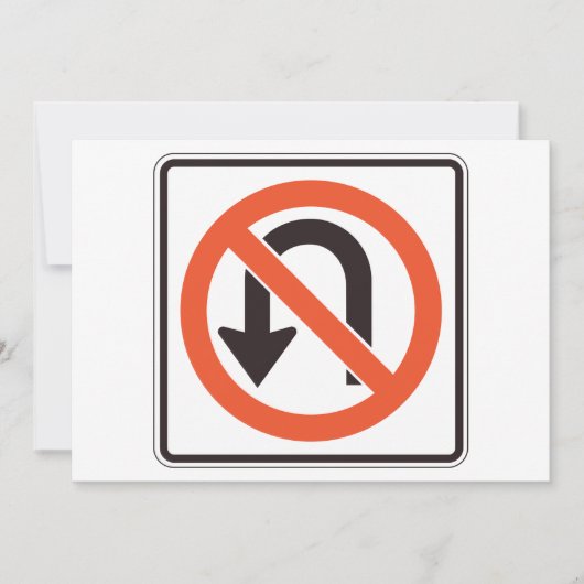 Uターン標識トラフィック安全道路記号 招待状 (正面)