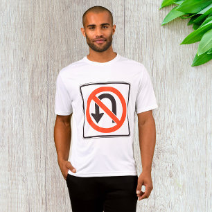 Uターン標識トラフィック安全道路記号 Tシャツ