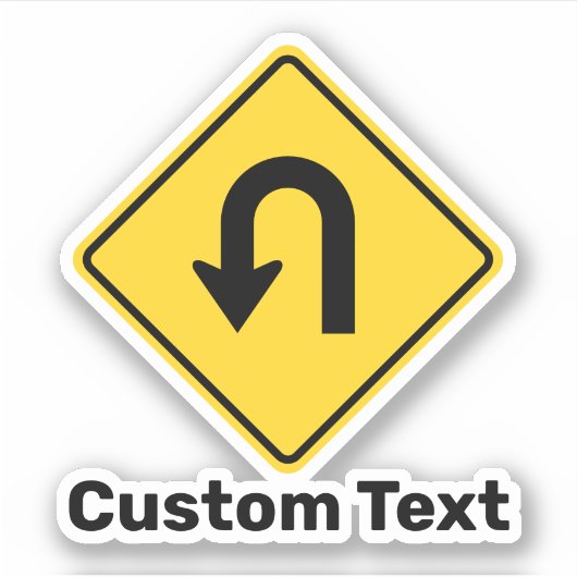 Uターン標識 シール (正面)