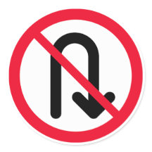 Uターン禁止標識 |ラウンドスクラシックティッカー