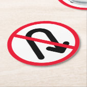 Uターン禁止標識 |丸カスタムコースター ラウンドペーパーコースター (アングル)