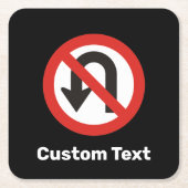 Uターン記号なし スクエアペーパーコースター (正面)