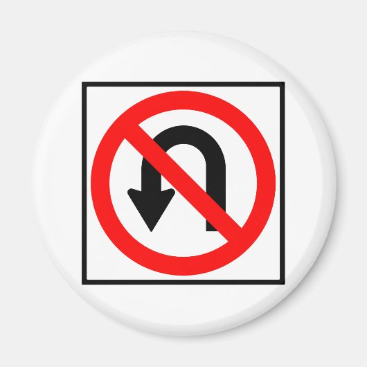 Uターン高速道路標識なし マグネット (正面)