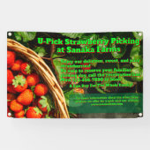 Uピックカスタマイズストロベリーファームベリー狩り 横断幕 (横)