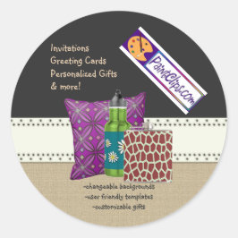 Uピックカラー/カントリーBurlapブラックボードチョーク ラウンドシール