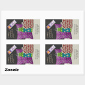 Uピックカラー/カントリーBurlapブラックボードチョーク 長方形シール (シート)