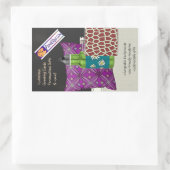 Uピックカラー/カントリーBurlapブラックボードチョーク 長方形シール (バッグ)