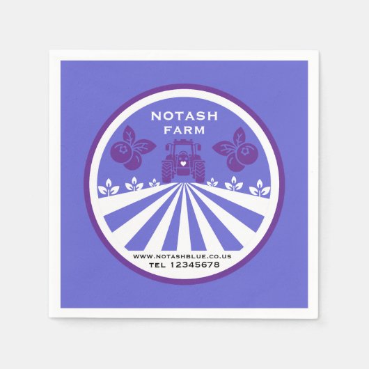 Uピックブルーベリーファームプロモーション スタンダードカクテルナプキン (正面)