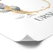 Uモノグラムパーソナライズされたフローラ ポスター (角)