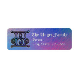 Uモノグラム「オールドワールドブルー」デザインアドレス表 ラベル