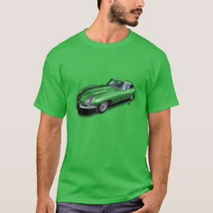 U一突き色のジャガーXKEのスポーツ・カーのTシャツ Tシャツ