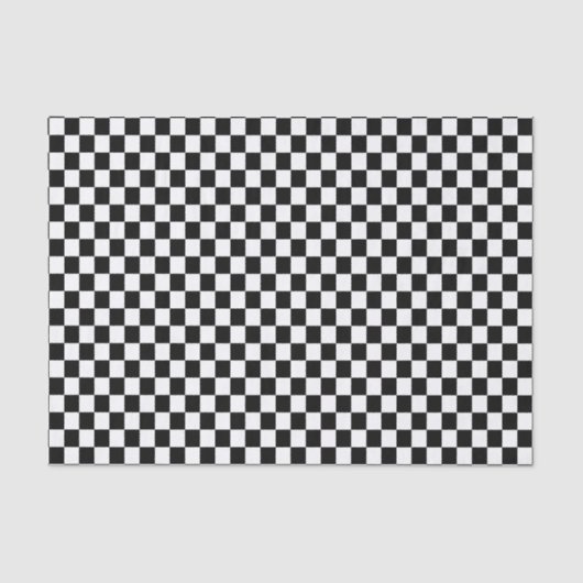 U一突き色の黒のチェック模様のタイル 薄葉紙 (正面)