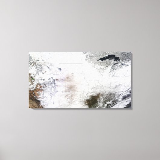 U上空の大規模な冬の嵐の衛星表示 キャンバスプリント (正面)