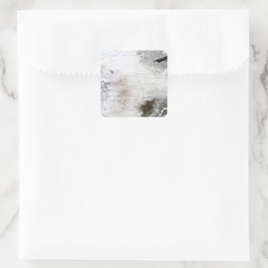 U上空の大規模な冬の嵐の衛星表示 スクエアシール (バッグ)