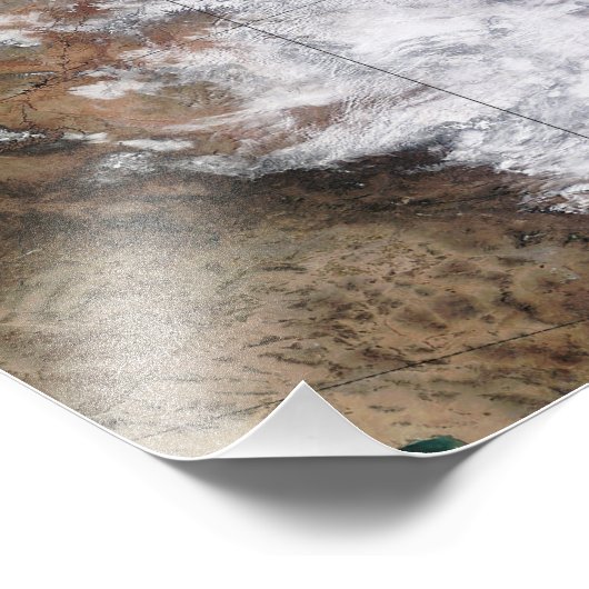 U上空の大規模な冬の嵐の衛星表示 フォトプリント            (角)