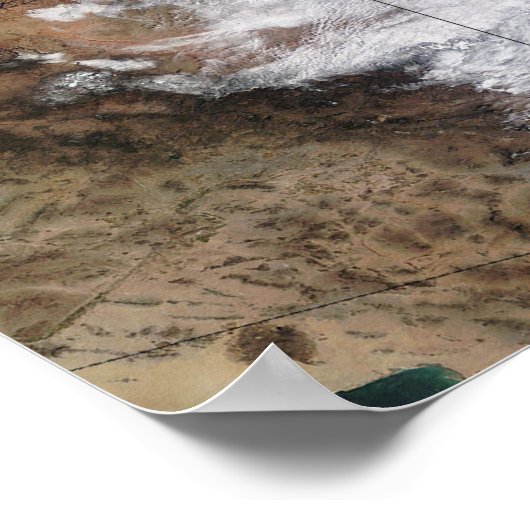 U上空の大規模な冬の嵐の衛星表示 ポスター (角)